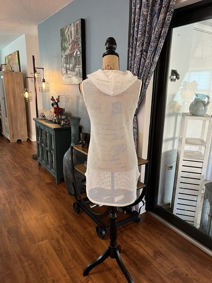 Cotton Candy mesh cover up M white - Picture 3 of 8